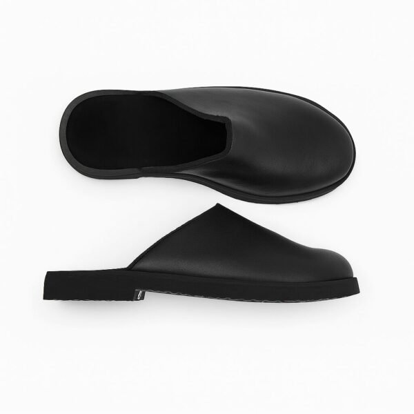 Zuecos de cuero negro - Image 2